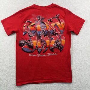 Vtg 80s Ron Jon Surf Shop Dirt Shirt Pocket Tshirt Single Stitch Size Small Red